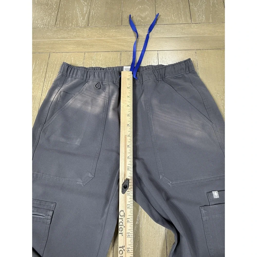 FIGS Cairo Cargo Pants‎ Mens Small Gray Scrub Button Drawstring Nurse Workwear